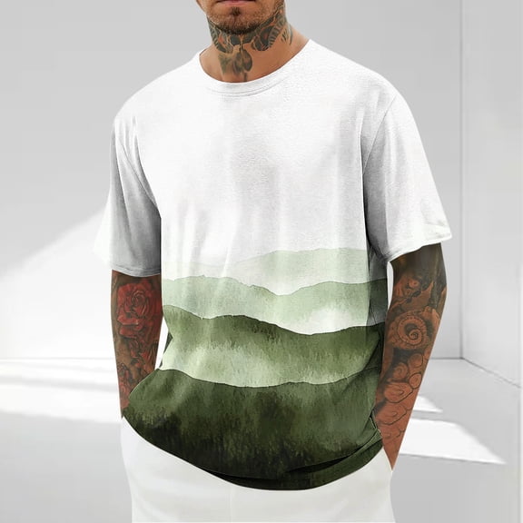 COSFO Mens Tshirts Crew Neck Casual Short Sleeve Tops Breathable Vintage Loose Pullover Mens Graphic Tees