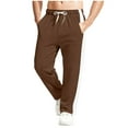 thumbnail image 1 of COSFO Mens Wide Leg Sweatpants Oversize Striped Open Bottom with Pockets Athletic Pants Running Elastic Waist Loose Fit Sport Drawstring Trousers Mens Sweatpants, 1 of 7