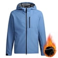 thumbnail image 1 of COSFO Mens Winter Jacket Blue Waterproof Full Zip Up Fleece Hooded Windbreaker Travel Long Sleeve Outdoor Coats for Men, 1 of 5