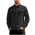 thumbnail image 1 of COSFO Mens Winter Jackets Black Work Corduroy Shacket Button Down Collar Long Sleeve Thick Mens Coats, 1 of 8