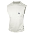 thumbnail image 1 of COSFO Muscle Gym Tank Tops for Men White Cotton Pocket Tee Summer Regular Fit Crew Neck Sleeveless Workout Shirts, 1 of 6