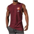 thumbnail image 1 of COSFO Muscle Tank Top Mens Red Athletic Running Shirt Round Neck Sleeveless Tank Tops Sleeveless T Shirts for Men, 1 of 5