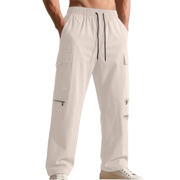 Cfc Ip COSFO Pants for Men Cargo Multi Pocket Relaxed Fit Khaki Work Pants ...