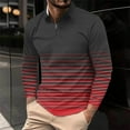 thumbnail image 1 of COSFO Polo Shirts for Men Long Sleeve Golf Striped Casual Quick Dry Shirts Slim Fit Quarter Zip Collared Graphic Tees, 1 of 5
