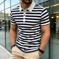 thumbnail image 1 of COSFO Polo Shirts for Men Short Sleeve Casual Golf Striped Graphic Tees Pullover Collared Slim Fit Performance Quick Dry Tops, 1 of 9