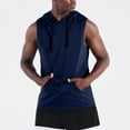 thumbnail image 1 of COSFO Pullover Sleeveless Hoodies for Men Blue Workout Casual Tops Summer Loose Kangaroo Pocket Hooded Tank Tops, 1 of 8