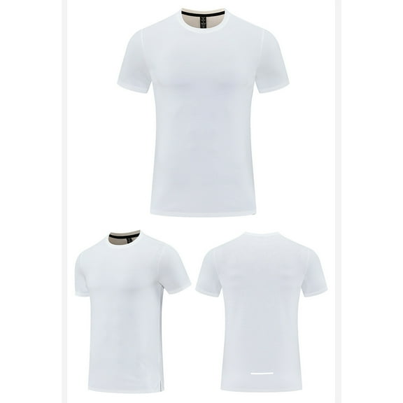 COSFO Shirts for Men Casual Crew Neck Short Sleeve Tops Breathable Running Pullover Solid Slim Mens Classic T-Shirt