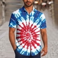 thumbnail image 1 of COSFO Shirts for Men Collared Button Down Casual Short Sleeve Tops Tie Dye Regular Fit Mens Shirt, 1 of 7