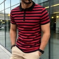thumbnail image 1 of COSFO Short Sleeve Big and Tall Polo Shirts for Men Striped Golf Casual Graphic Tees Collared Performance Slim Fit Quick Dry Pullover Tops, 1 of 9