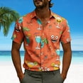 thumbnail image 1 of COSFO Short Sleeve Button Down Men Summer Hawaiian Tops with Pocket Classic Fit Vacation Collared Men Shirts, 1 of 5