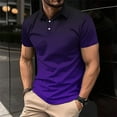thumbnail image 1 of COSFO Short Sleeve Men Shirts Gradient Casual Collared Pullover Loose Button Mens Tshirts, 1 of 6