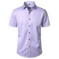 thumbnail image 1 of COSFO Short Sleeve Men's Button Down Shirts Red Work Tops Collared Loose Fit Business Mens Shirts, 1 of 4