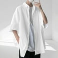 thumbnail image 1 of COSFO Short Sleeve Mens Button Down Shirt Collared Casual Solid Tops Fashion Regular Fit Summer Shirts, 1 of 6