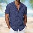 thumbnail image 1 of COSFO Short Sleeve Mens Button Down Short Sleeve Shirt Summer Hawaiian Tops Loose Fit Collared Lightweight Beach Men Shirts, 1 of 8