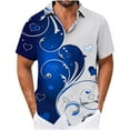 thumbnail image 1 of COSFO Short Sleeve Mens Button Up Shirt Love Heart Valentine's Day Tops Regular Fit Vacation with Pocket Collared Mens Shirts, 1 of 4