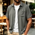 thumbnail image 1 of COSFO Short Sleeve Mens Casual Button Down Shirts Summer Work Shirt Solid Collared with Pocket Relaxed Fit Tops, 1 of 7