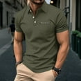 thumbnail image 1 of COSFO Short Sleeve Mens Polo Shirts Golf with Pockets Green Basic Tops Collared Slim Fit Performance Pullover Mens Classic T-Shirt, 1 of 5