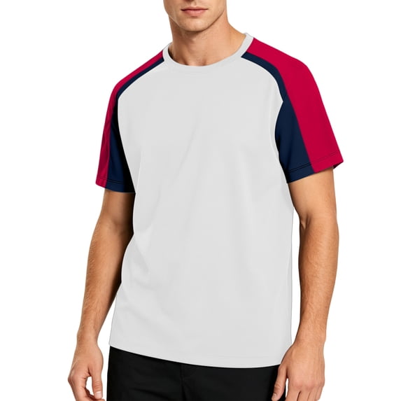 COSFO Short Sleeve Mens Tshirts Summer Colorblock Workout Shirts Classic Fit Crew Neck Casual Pullover Quick Dry Tops