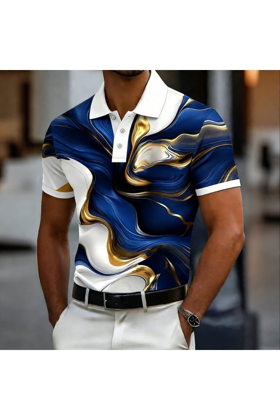 Short Sleeve Polo T Shirts for Men Graphic Summer Tops Pullover Quick Dry Casual Loose Fit Collared Mens Graphic Tees