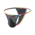 thumbnail image 1 of COSFO Silk Thongs for Men Bulge Pouch Colorblock G-String Low Rise Regular Fit Stretch Mens Underwear, 1 of 6