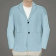thumbnail image 1 of COSFO Solid Jackets for Men Lightweight Blue Business Blazer Coat Lapel Collar with Pocket Relaxed Fit Button Casual Outerwear Jackets, 1 of 6