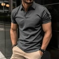 thumbnail image 1 of COSFO Solid Men Polo Shirts Casual Collared Short Sleeve Tops Classic Quick Dry Pullover Moisture Wicking Shirts, 1 of 5