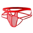 thumbnail image 1 of COSFO Solid Men Thong Bulge Pouch Cut Out Underwear Low Rise Lightweight Classic Fit Underwear for Men, 1 of 4