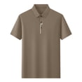 thumbnail image 1 of COSFO Solid Men's Polo Shirts Short Sleeve Work Golf Shirt Pullover Casual Business Slim Fit Collared Tops, 1 of 6