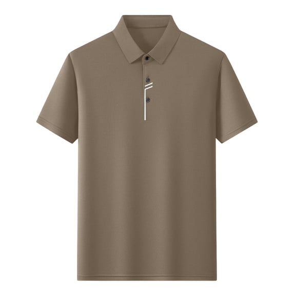 COSFO Solid Men's Polo Shirts Short Sleeve Work Golf Shirt Pullover Casual Business Slim Fit Collared Tops