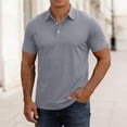 thumbnail image 1 of COSFO Solid Performance Polo Shirts for Men Casual Short Sleeve Waffle Classic T-Shirt Golf Loose Fit Collared Pullover Tops, 1 of 8
