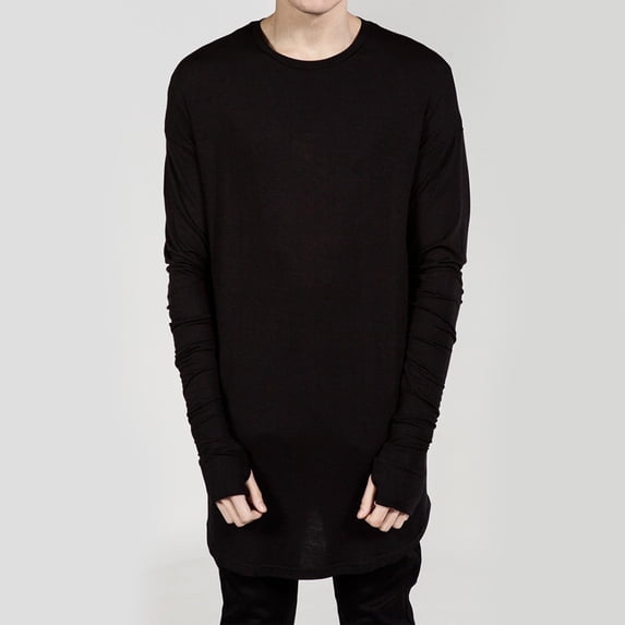 COSFO Solid Tshirts Shirts for Men Crew Neck Long Sleeve Casual Tops Warm Pullover Loose Undershirts