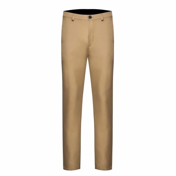 COSFO Straight-Leg Work Pants for Men Yellow Full Flat Front Casual Solid Comfort Waist Clasp Casual Pants for Men