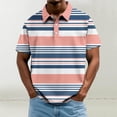 thumbnail image 1 of COSFO Short Sleeve Men's Polo Shirts Performance Casual Striped Graphic Tees Pullover Loose Fit Moisture Wicking Collared Tops, 1 of 5