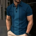 thumbnail image 1 of COSFO Striped Mens Polo Shirts Pullover Casual Short Sleeve Collared Tops Button Loose Graphic Tees, 1 of 5
