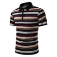 thumbnail image 1 of COSFO Summer Men Polo Shirts Short Sleeve Striped Performance Graphic Tees Collared Casual Slim Fit Lightweight Pullover Tops, 1 of 7