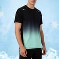 thumbnail image 1 of COSFO Summer Men Shirts Mesh Gradient Short Sleeve Graphic Tees Crew Neck Loose Fit Quick Dry Workout Tops, 1 of 5
