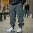 thumbnail image 1 of COSFO Sweatpants for Men Casual Gray Baggy Elastic Bottom Jogger with Pockets Cargo Pant Drawstring Elastic Waist Loose Fit Work Trousers Mens Sweatpants, 1 of 8
