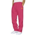 thumbnail image 1 of COSFO Sweatpants Men Wide Leg Pink with Pockets Open Bottom Athletic Baggy Pants Sport Drawstring Loose Fit Elastic Waist Trousers Mens Sweatpants, 1 of 4