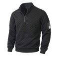 thumbnail image 1 of COSFO Sweatshirt for Men Pullover Waffle Athletic Fleece Quarter Zip Mock Neck Tops No Hood Long Sleeve Slim Fit Shirts for Men, 1 of 9