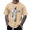 thumbnail image 1 of COSFO T Shirts for Man Easter Short Sleeve Jesus Cross Graphic Tees Crew Neck Loose Fit Summer Tops, 1 of 5