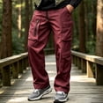 thumbnail image 1 of COSFO Tactical Mens Cargo Pant Waterproof 6 Pockets Hiking Pants Work Relaxed Fit Drawstring Straight Leg Solid Men Pants, 1 of 7