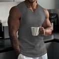 thumbnail image 1 of COSFO Tank Tops for Men Summer Ribbed Muscle Solid Shirts Stretch Classic Fit Workout V-Neck Sleeveless Shirts, 1 of 7