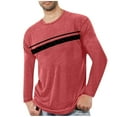 thumbnail image 1 of COSFO Tshirts Shirts for Men Long Sleeve Crewneck Cotton Striped Casual Shirts Lightweight Pullover Loose Fit Graphic Tees, 1 of 4