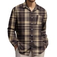 thumbnail image 1 of COSFO Work Mens Button Down Shirt Plaid Casual Long Sleeve Tops with Pocket Collared Loose Fit Mens Shirts, 1 of 4