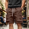 thumbnail image 1 of COSFO Work Mens Shorts Cargo Solid Casual Shorts Solid Relaxed Fit Elastic Waist with Pockets Drawstring Shorts, 1 of 9