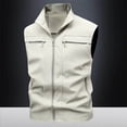 thumbnail image 1 of COSFO Work Vests for Men Lightweight Zip Up Solid Jacket Fishing Sleeveless Loose Casual Photographer Men Outerwear Vests, 1 of 9