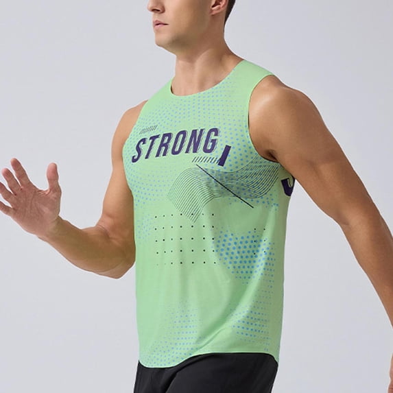 COSFO Workout Men's Tank Tops Muscle Strong Summer Graphic Tees Sleeveless Crew Neck Quick Dry Regular Fit Running Shirts