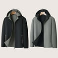 thumbnail image 1 of COSFO Zip Up Jackets for Men Detachable Hood Solid Reversible Windbreaker Loose Casual Long Sleeve with Pockets Mens Coats, 1 of 7