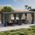thumbnail image 1 of COSIEST 10'x20' Aluminum Outdoor Pergola with Removable Mesh & Curtains​​, 1 of 8