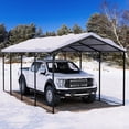 thumbnail image 1 of VENTOPYR 10' x 20' Outdoor Heavy Duty Carport with Galvanized Steel Roof for Car, Boat, Truck,Black, 1 of 8
